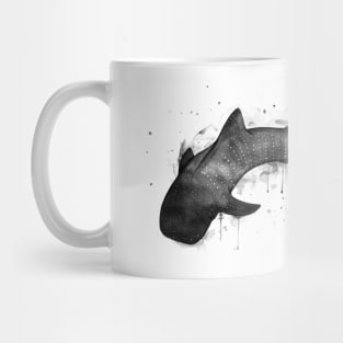 Whale shark, black and white Mug